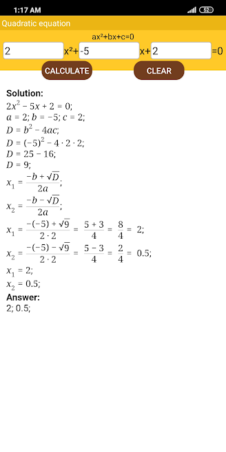 Quadratic equation (2)
